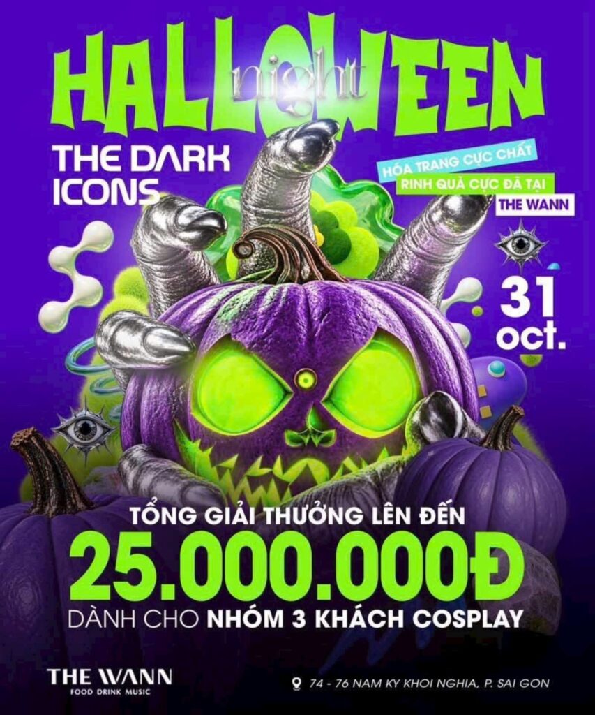 Halloween The Wann ngày 31/10: The Dark Icons dành cho nhóm 3 khách cosplay, tổng giải thưởng lên đến 25 triệu đồng
